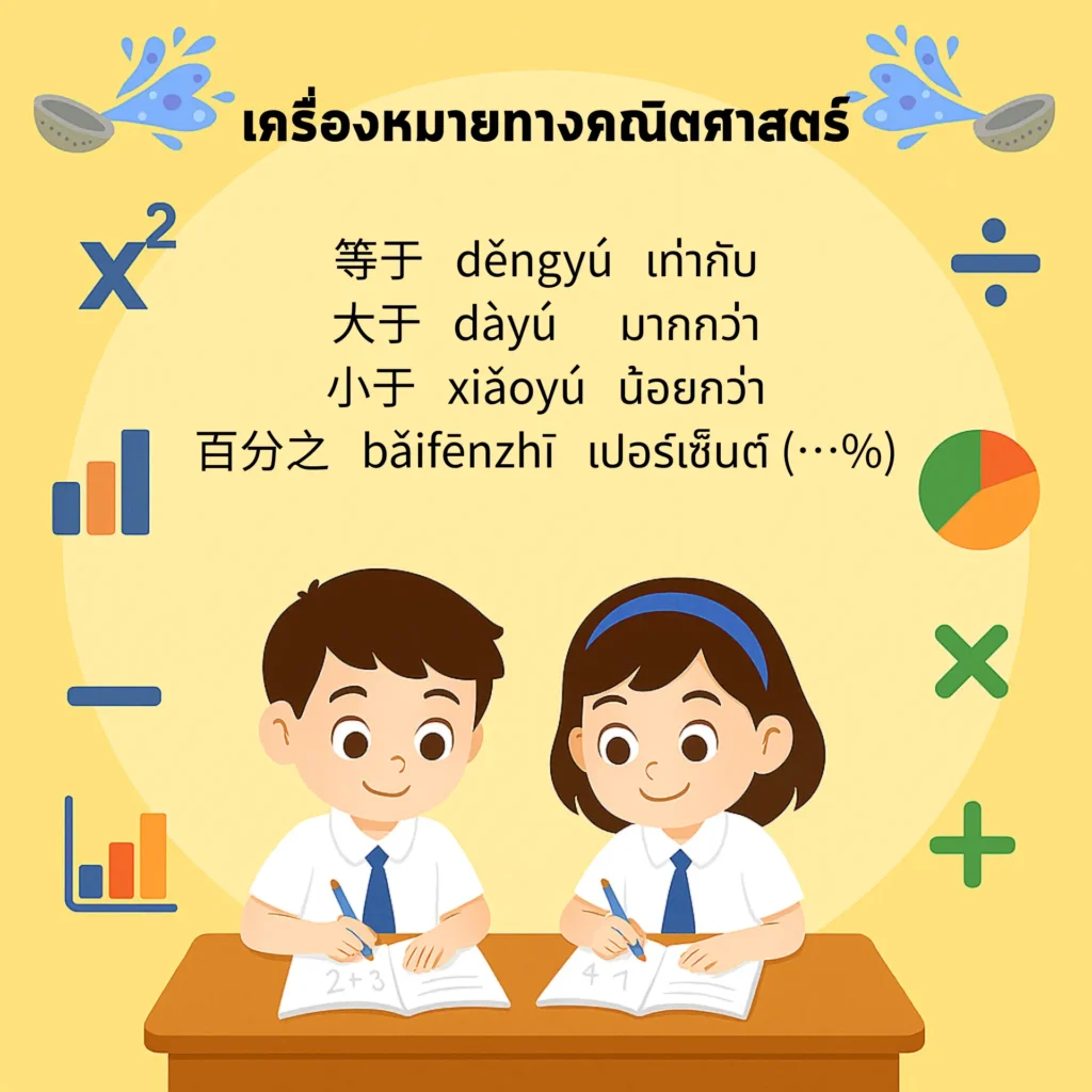 คำศัพท์ภาษาจีนเกี่ยวกับ การคำนวณและคณิตศาสตร์2